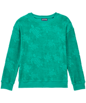 Sudadera de felpa con cuello redondo y estampado Rondes des Tortues para niños Tropezian green vista frontal