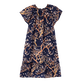 Vestido de gasa de algodón con estampado Sweet Blossom para niña Azul marino vista trasera