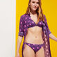 Donna Ferretto Stampato - Top bikini donna con ferretto Hypno Shell, Blu marine dettagli vista 3