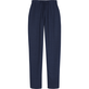 Pantalón unisex de lino de color liso Azul marino vista frontal