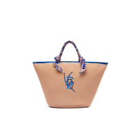 Bolsa de playa de neopreno con logotipo VBQ para mujer Blush vista frontal