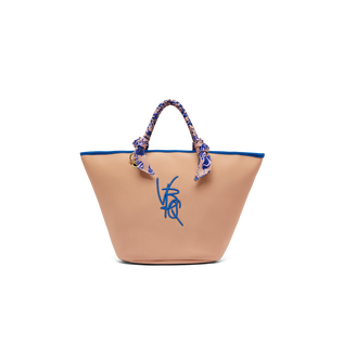 Bolsa de playa de neopreno con logotipo VBQ para mujer Blush vista frontal