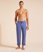 Men Linen Pants Solid Storm front worn view
