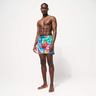 Bañador con estampado Faces In Places para hombre - Vilebrequin x Kenny Scharf Multicolores vista frontal desgastada