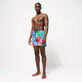 Men Swim Trunks Faces In Places - Vilebrequin x Kenny Scharf Multicolor front worn view