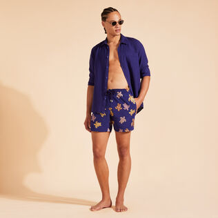 Men Swim Shorts Embroidered Tortue Multicolore - Limited Edition Midnight details view 1