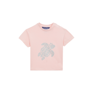 Camiseta de algodón orgánico con estampado Turtle Silver para bebé Peony vista frontal
