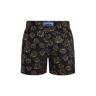 Men Swim Trunks Ronde des tortues Jacquard Black back view