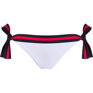 Braguita de bikini con tiras de atar laterales de color liso para mujer de Vilebrequin x Inès de la Fressange Blanco vista frontal