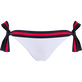 Slip bikini donna con laccetti laterali tinta unita - Vilebrequin x Ines de la Fressange Bianco vista frontale
