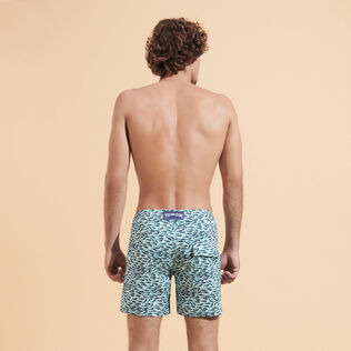 Bañador elástico con cintura plana y estampado Gulf Stream para hombre Thalassa vista trasera desgastada