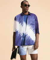 Men Blue Tie & Dye Look  正面图