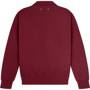 男士 Velvet Starlettes 刺绣徽标正面拉链运动衫 Crimson purple 后视图