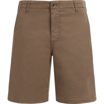 Men Tencel Cotton Bermuda Shorts Solid Hazelnut front view