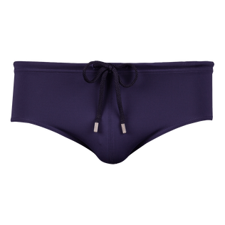 Men Fitted Swim Brief Solid Navy front view