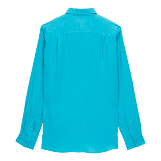 Camisa de lino lisa para hombre Curazao vista trasera