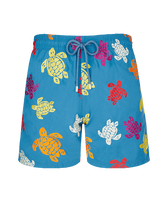 Men Swim Trunks Embroidered Ronde Tortues Multicolores - Limited Edition Calanque front view