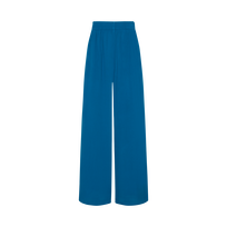 Pantalones de viscosa de pernera ancha para mujer Peacock vista frontal