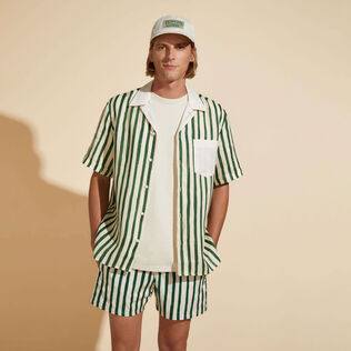 Bañador elástico a rayas HS para hombre - Vilebrequin x Highsnobiety Garden detalles vista 2