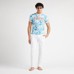 Pantalón en algodón tencel de color liso para hombre Blanco detalles vista 1