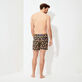 Men Swim Trunks Embroidered Indian Ceramic - Limited Edition Sapphire back worn view