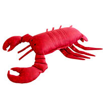 Cojín rojo en forma de langosta con estampado Crabs And Lobsters Amapola vista frontal