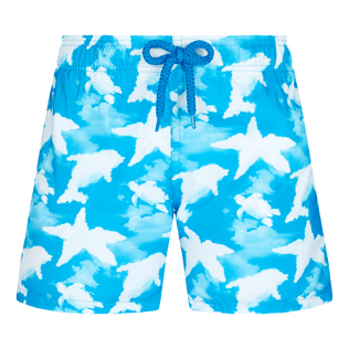 Boys Ultra-light and packable Swim Shorts Clouds Hawaii blue front view