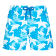 Boys Ultra-light and packable Swim Shorts Clouds Hawaii blue front view