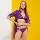 Donna Ferretto Stampato - Top bikini donna con ferretto Hypno Shell, Blu marine dettagli vista 2