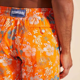 Men Swim Trunks Embroidered Tropical Turtles - Limited Edition Apricot details view 2