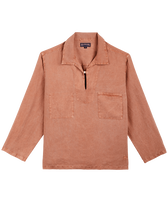 Men Linen Vareuse Shirt Mineral Dye Pottery front view