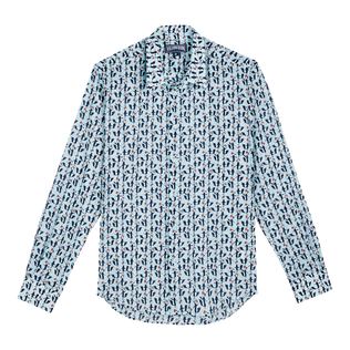 Unisex Cotton Voile Lightweight Shirt Cocorico ! Thalassa front view