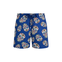 Men Stretch Swim Trunks Día de Muertos Palace vista frontal