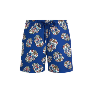 Men Stretch Swim Trunks Día de Muertos Palace vista frontal