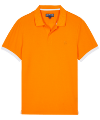 Hombre Autros Liso - Men Cotton Pique Polo Shirt Solid, Zanahoria vista frontal
