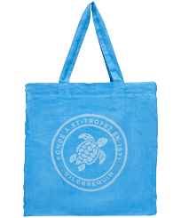Tote bag en lin imprimé Tortue Faience vue de face