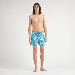 Kurze Poulpes Stretch-Badeshorts für Herren Bora bora Vorderseite getragene Ansicht