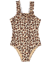 女童 Turtles Leopard 连体泳装 Straw 正面图