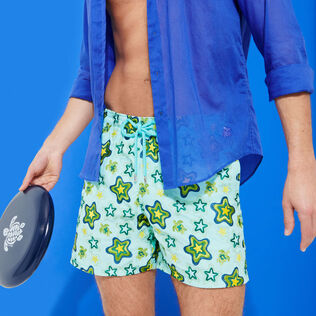 Men Embroidered Embroidered - Men Embroidered Swim Trunks Stars Gift - Limited Edition, Lagoon details view 2