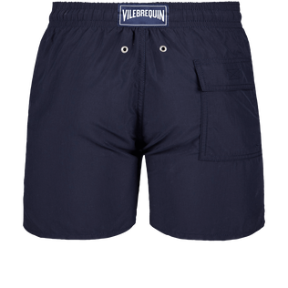 Bañador de color liso para hombre Azul marino vista trasera