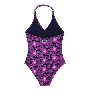 Girls One-piece Swimtrunk Hypno Shell Navy back view