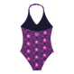 Girls One-piece Swimtrunk Hypno Shell Navy back view