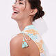 Vestido largo con estampado Iridescent Flowers of Joy para mujer - Vilebrequin x Poupette St Barth Terracotta detalles vista 2
