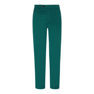 Men Tencel Cotton Chino Pants Solid Ivy front view