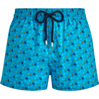 Men Short Swim Shorts Micro Ronde Des Tortues Rainbow Hawaii blue front view