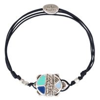 Kids String Enameled Turtle Bracelet - Vilebrequin x Gas Bijoux Black front view