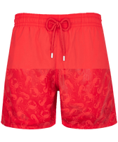 Men Swim Trunks Water-reactive Crabs & Shrimps Poppy red front view