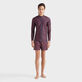 Rash guard uomo a maniche lunghe con zip Homard Pixel Blu marine vista frontale indossata