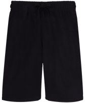Unisex Terry Bermuda Shorts Solid Black front view