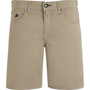 Men Others Solid - Men 5-Pocket embroidered Micro Ronde des Tortues Bermuda Shorts, Safari front view